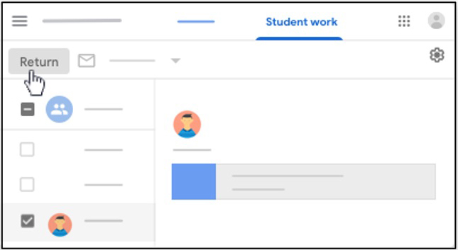 click return to return a graded assignment to a student